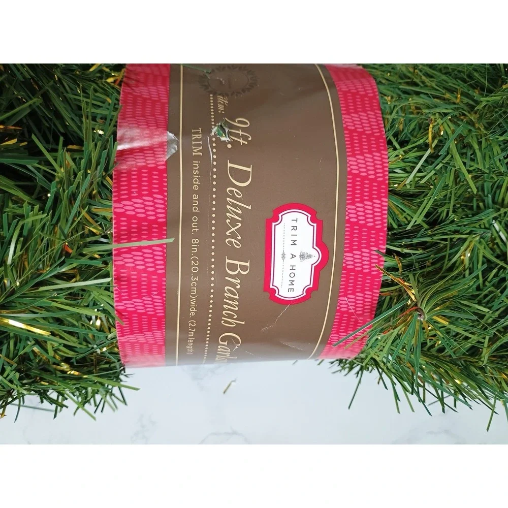 Vintage Trim A Home 9ft Deluxe Branch Artificial Pine Christmas Garland Kmart‎